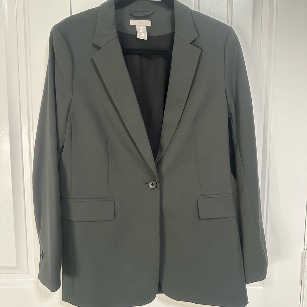Dark khaki green suit jacket